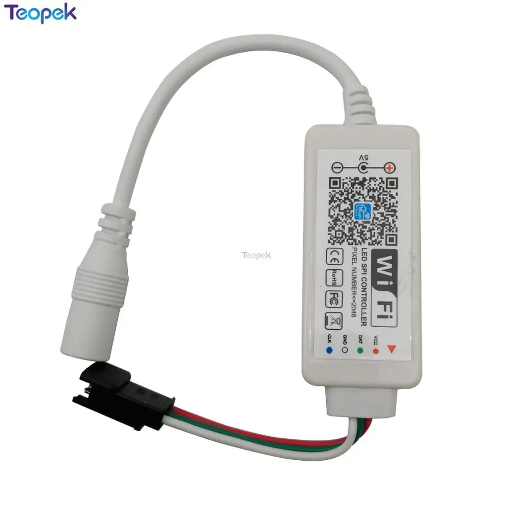 Светодиодный контроллер SPI DC5V DC12-24V Magic Home прибор приемно-2048 пикселей Миниатюрный Wi-Fi контроллер для WS2811 SK6812 WS2812B Светодиодные ленты