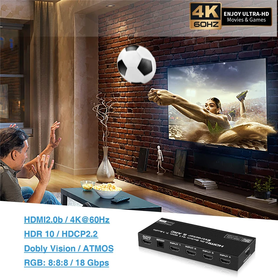 SPDIF, Conversor de Áudio HDMI, Suporte Adaptador