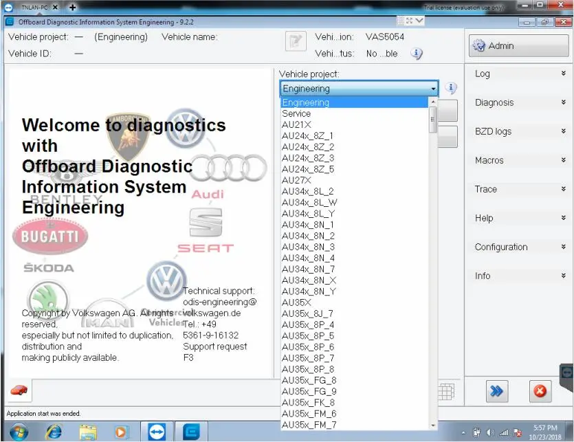  Software Vas 5054A Odis 516 con el ingeniero 922 ETKA 8 y Elsawin 60 VASPC 1901 soporte VAG ODIS 51