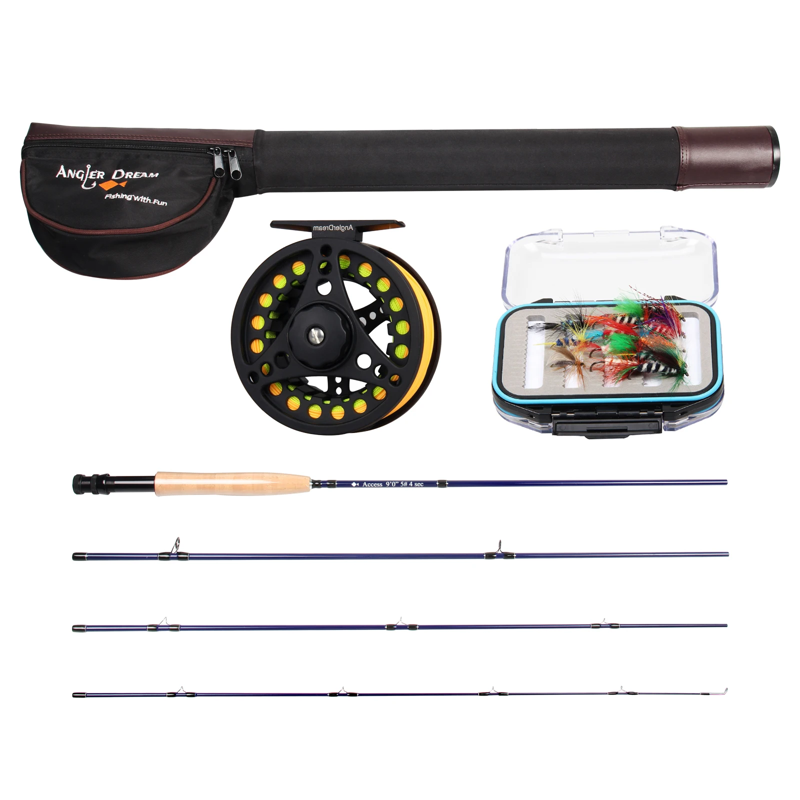 ANGLER DREAM Fly Fishing Rod 30T Carbon Fiber Appliance Accessorie With Fly  Fishing Reel And Fly Fishing Line Combo Free Tippet