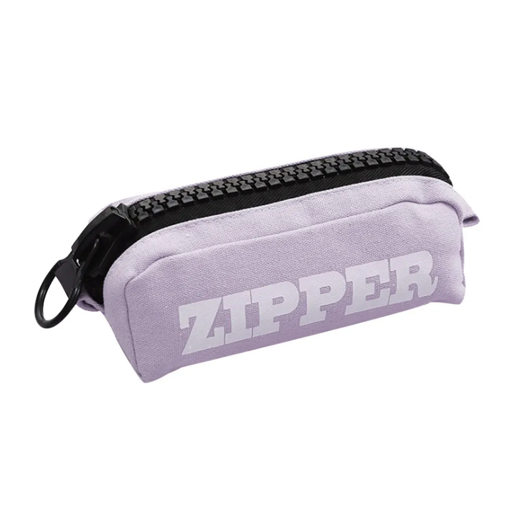 20# Zipper Pen Bag Back To School Large Capacity Simple Canvas Pencil Case Pencil Case Pencil Bag Pencil Pouch Desk Organizer