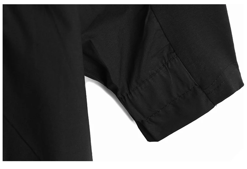 [EAM] Women Black Irregular Pleated Big Size T-shirt New Round Neck Long Sleeve  Fashion Tide  Spring Autumn 2020 1DA567