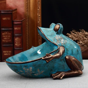 

New 3D Frog Statue Home Decoration Accessories Sculpture Desk Storage Box Home Decor Figurine Ornament Wedding Party Decorations