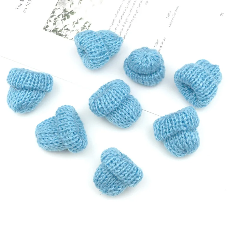 light blue 30 шт. 35 мм Корейская версия Мини шляпа DIY ремесло поставки головной убор одежда кукла игрушка украшения Дети Скрапбукинг искусство маленькие шапки - Цвет: light blue