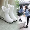 Big Size 42 Plush Winter Shoes Woman White Boots With Fur Autumn Women's Shoes Mid-Calf Leather Snow Boots Waterproof High Shoes ► Photo 2/6