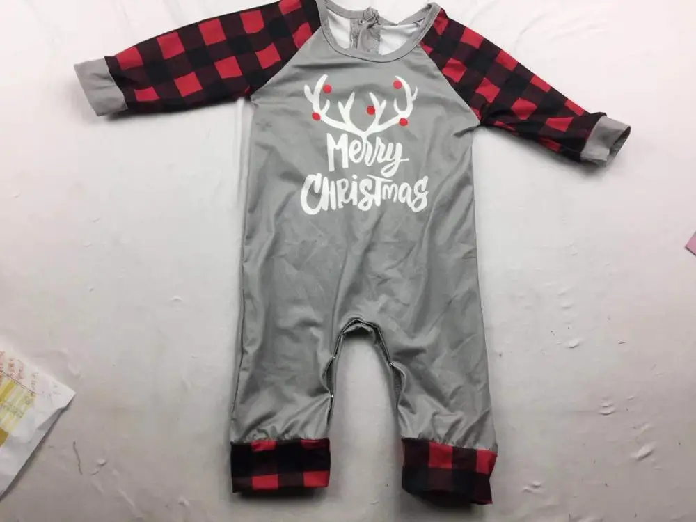 

baby Christmas deer fall long sleeve romper cross pattern design clothing romper