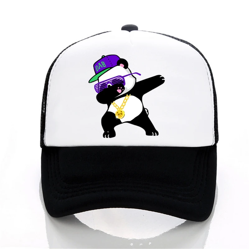 Бейсбольная кепка с пандой, мужская, забавная, мультяшная, хип-хоп, шапки, крутая, летняя, сетчатая, дышащая, унисекс, регулируемая, gorras snapback