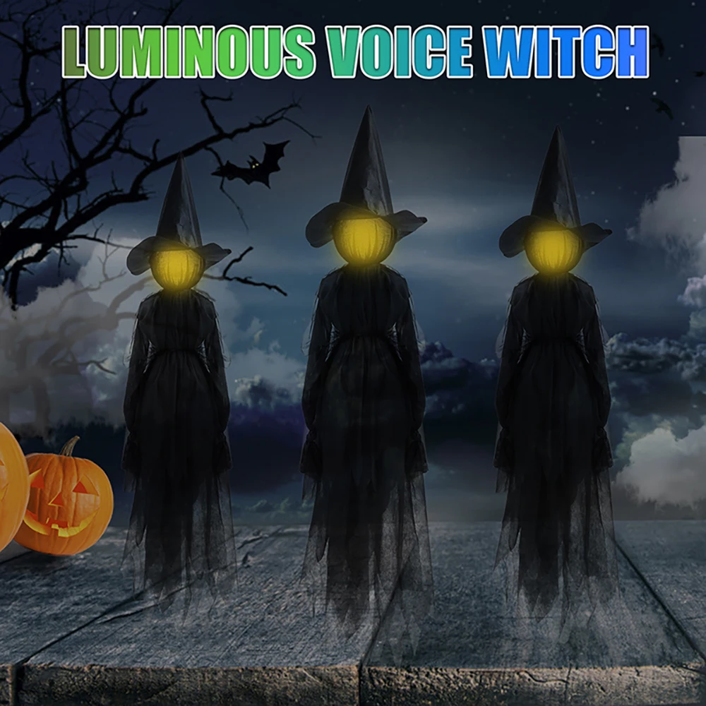 Vai avanti New Creative Halloween Scary Evil Witch Sculpture Statue Outdoor Decoration for Party Terror Decor | Освещение