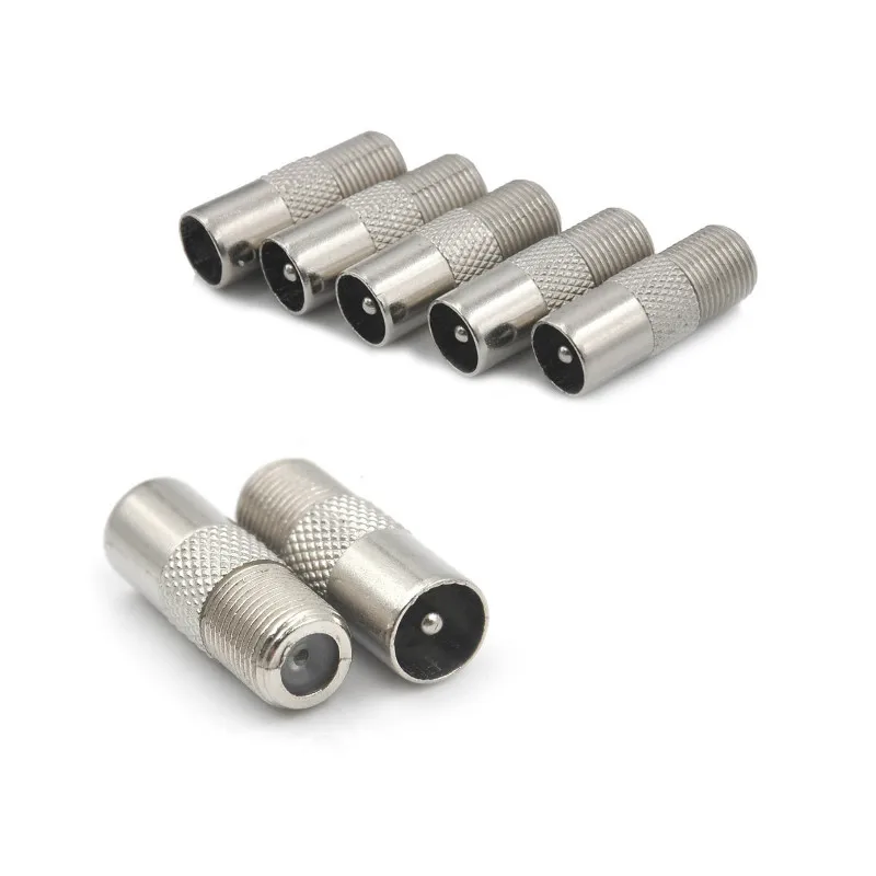 

5/10pcs STB Quick Plug RF Coax F Female To RF Male Connector TV Antenna Coaxial Connector F Connector TV Coaxial plug Drop Ship