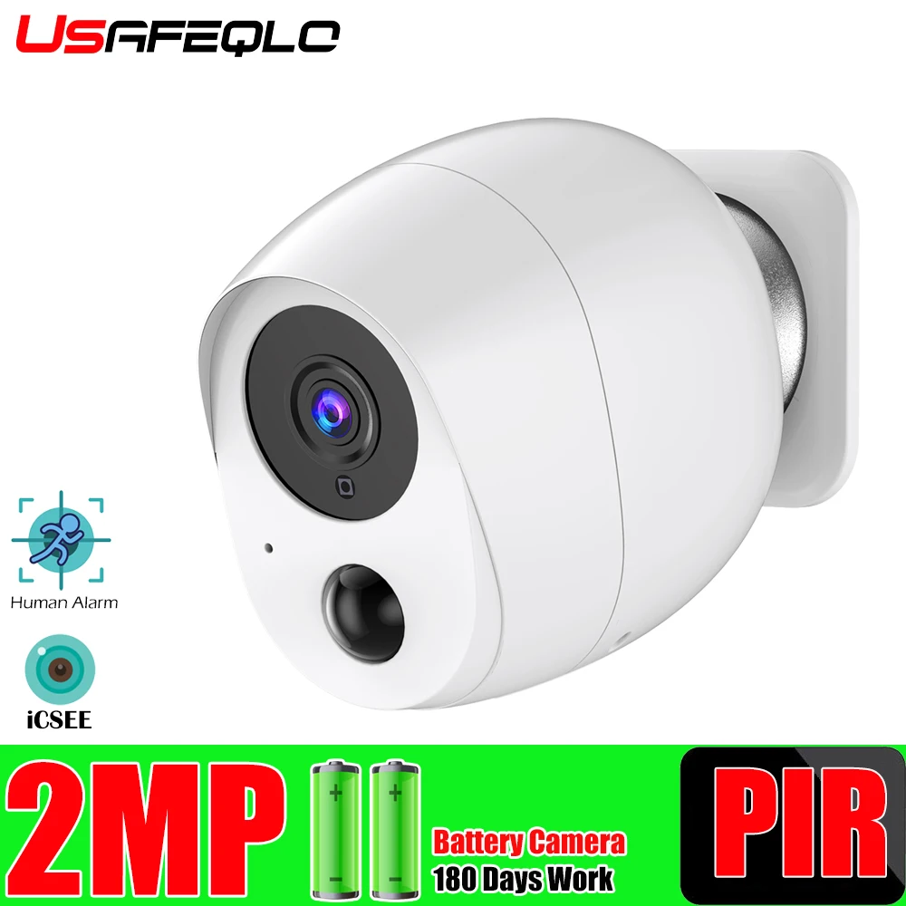 USAFEQLO наружная ip камера 1080p HD батарея WiFi Беспроводная наблюдения 2MP Домашняя