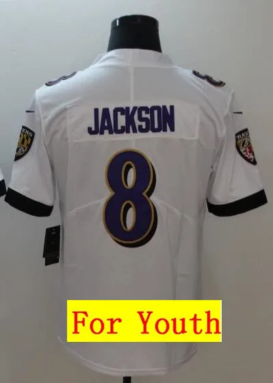 As photo Все сшитые мужские wo мужские новые молодежные Детские th Baltimore Lamar Jackson 8 Джерси - Цвет: As photo