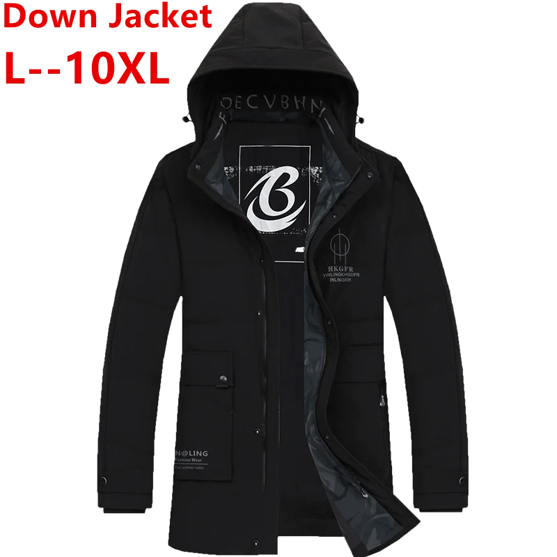 

10XL 8XL 6XL 5XL 2019 Winter Jacket Mens Quality Thermal Thick Coat Snow Black Parka Male Warm Outwear White Duck Dow Jacket Men