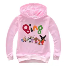 Новые осенние детские толстовки с капюшоном для маленьких мальчиков с рисунком кролика из мультфильма; пальто; футболки с длинными рукавами для девочек; толстовки; Детские костюмы