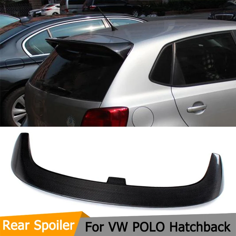 Спойлер на крышу заднего багажника из углеродного волокна для Volkswagen VW Polo 2013-2017