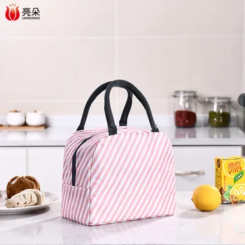 

Lunch Box Bag Work With A Meal Cooler Thick Aluminum Foil Japanese-Style Canvas Hand Small