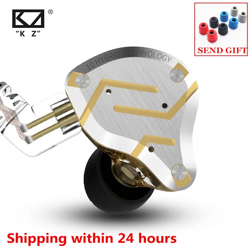 KZ ZS10 PRO 4BA 1DD гибридная Hi-Fi металлическая гарнитура наушники-вкладыши Спортивная гарнитура с шумоподавлением AS10 BA10 ZST ZSN PRO ES4 ZSX AS16