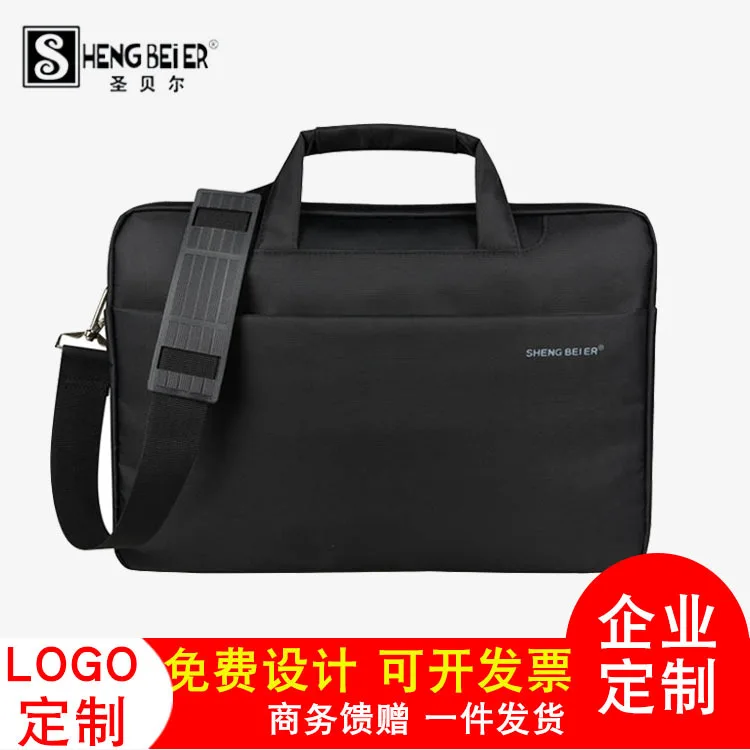 

Tablet Hand Laptop Computer Bag Oblique Waterproof Single-shoulder Bag Black 15-Inch Business Computer Bag