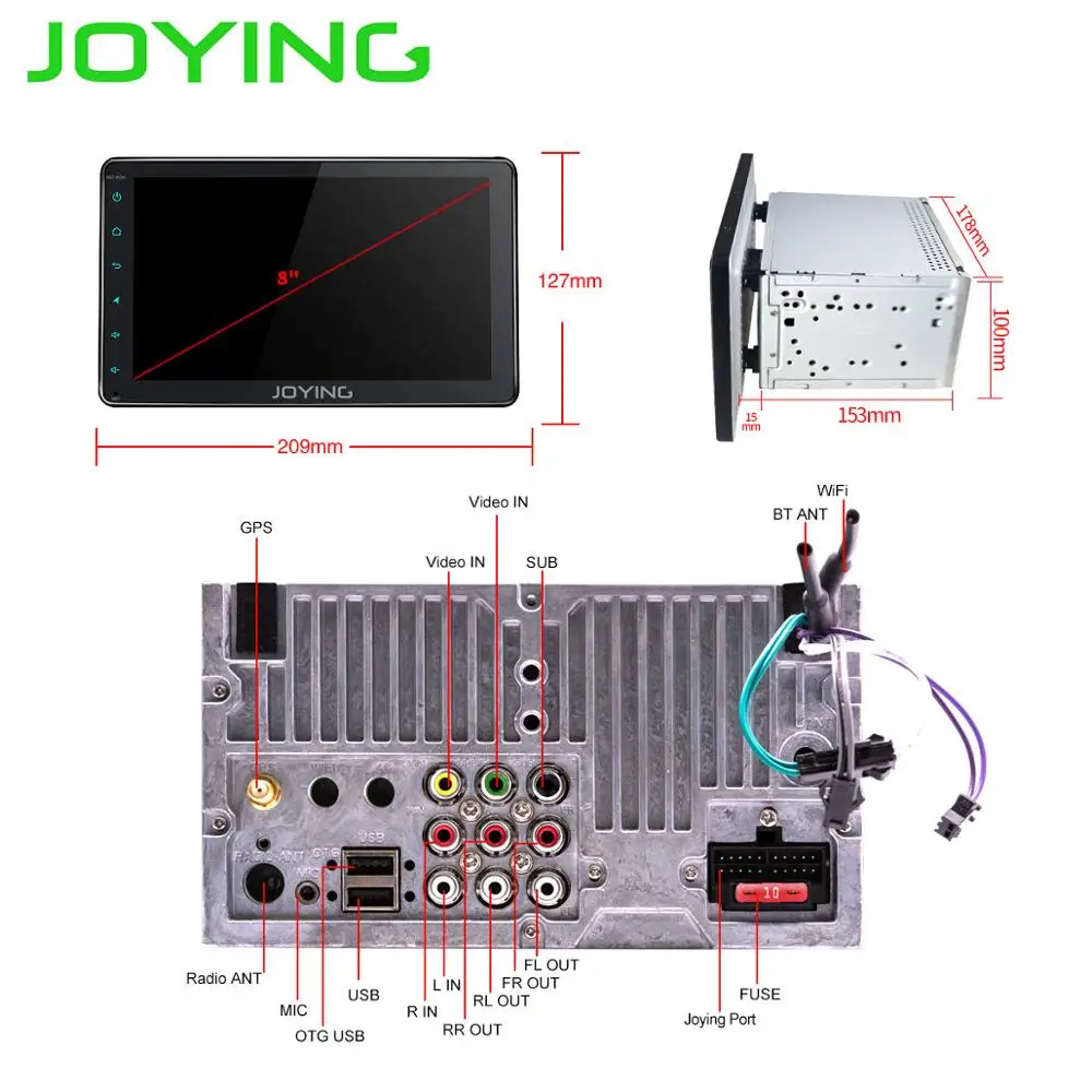 Clearance JOYING Android 8.1 2 din car radio 8 inch HD touch screen GPS navigation wifi BT 1GB fast boot SWC For Toyota camry/RAV4/Corolla 5