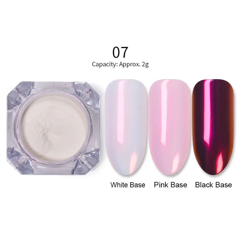 Pearl-07 Блеск для голографические наклейки для ногтей Dip порошок для ногтей зеркальная полировка хромированные пигменты украшения для ногтей Лазерная Ослепительная пыль - Цвет: Pearl-07