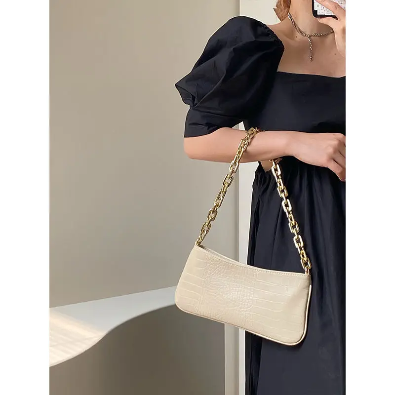 Crocodile Pattern PU Leather Female Shoulder Bag Fashion Ladies Armpit Bag Vintage Women Purse Handbags Small Clutch