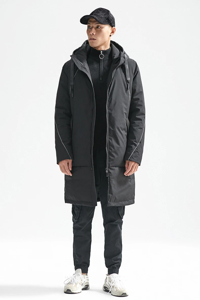 White Duck Down Jacket Men Winter Fashion Thick Coats Down Jacket Men Hooded Streetwear Male parka Warm Casual Long Clothes