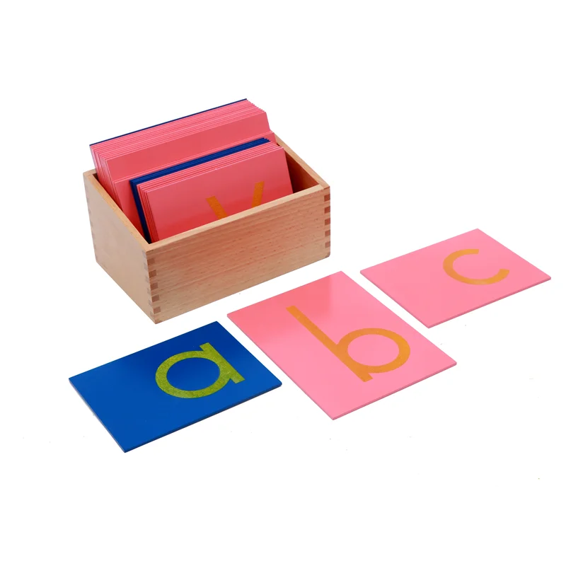 language Montessori Large Sandpaper Print Kido wooden cards new 