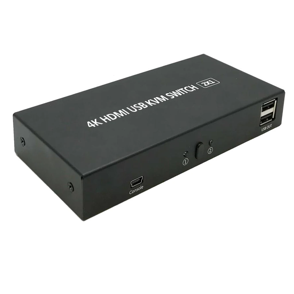 2 порта USB HDMI KVM переключатель коробка 4K HD VGA к сплиттер квм|Компьютерные кабели и