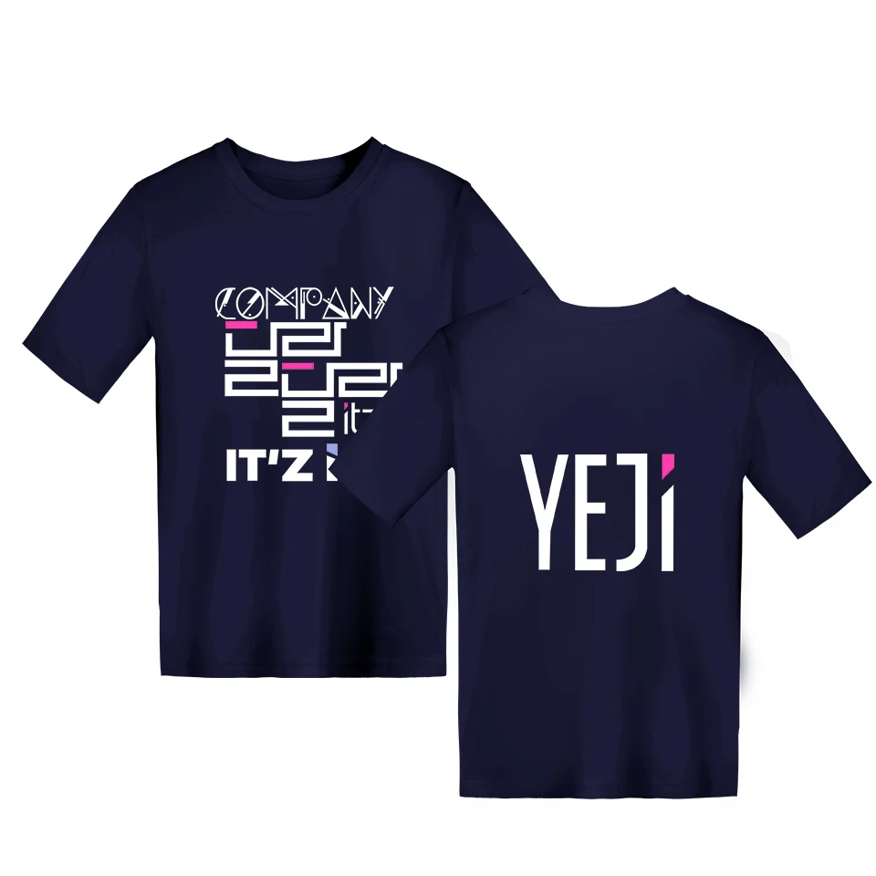 ITZY/Детские футболки для девочек; Летние футболки с короткими рукавами для девочек; Повседневная футболка в стиле Харадзюку; Корейская свободная одежда для малышей