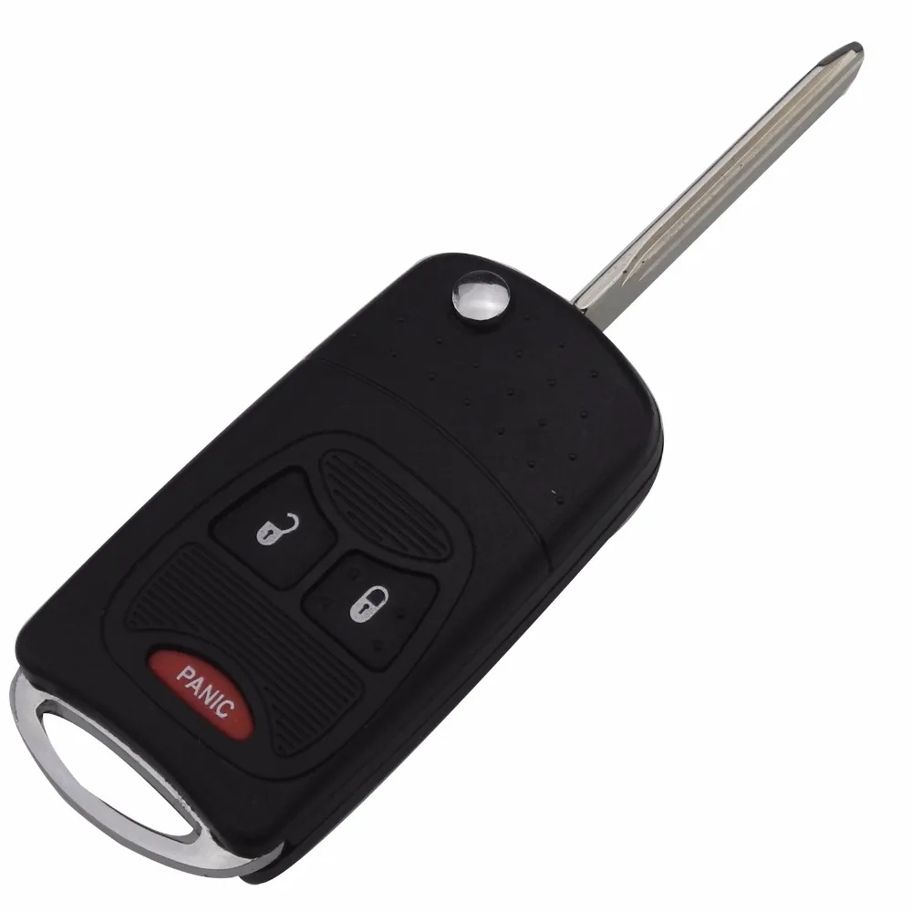 Jingyuqin 10 шт. 3 кнопки флип складной корпус ключа для Chrysler DODGE для JEEP Durango 2+ 1 кнопка дистанционного управления чехол пустой брелок