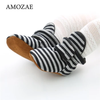 

Baby Socks Shoes Boy Girl Stripe Gingham Newborn Toddler First Walkers Booties Cotton Comfort Soft Anti-slip Infant Crib Shoes