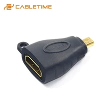 CABLETIME Micro HDMI Male to HDMI Female Adapter 1080P/60Hz Micro HDMI to Standard HDMI Extension Adapter for HDTV C241