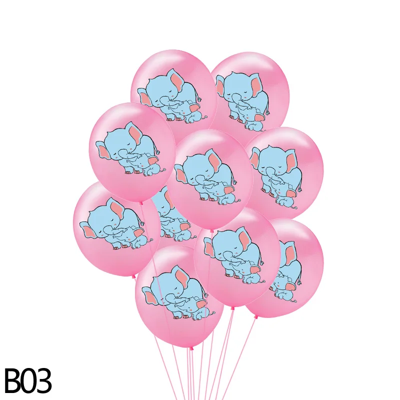 B03-10pcs pink globo Милый воздушный шар в виде слона для маленьких мальчиков и девочек, Бумажная гирлянда для детей на день рождения, вечерние украшения - Цвет: B03-10pcs pink globo
