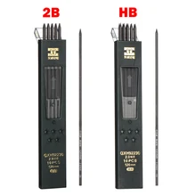 10 шт./кор. черный 2,0 2B HB механический карандаш свинца пополнения школьников автоматический поводок сердечника для заправки зажигалок карандаш графитные грифели для замены