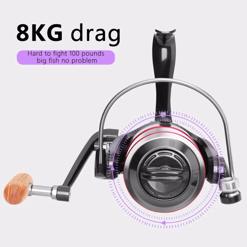 

Fishing Reel All Metal Spool Spinning Reel 8KG Max Drag Stainless Steel Handle Line Spool Saltwater Fishing Accessories Fishing