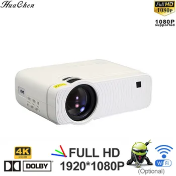 

HUACHEN LED Android 4k HD Home Office Projector Mobile Phone Wireless WIFI Same Screen 3D Projector