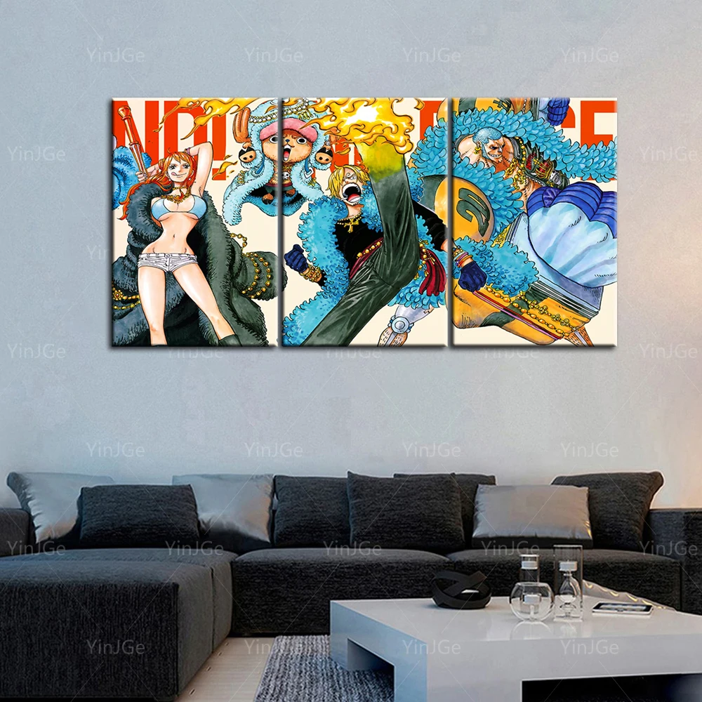 One Piece Anime Character Canvas Modular Poster Home Decor Abstract Paintings HD Printed Pictures Frame Wall Artwork Living Room | Дом и сад