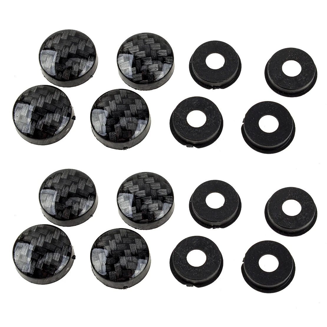 Universal 16Pcs/Set Car Carbon Fiber Style License Plate Tag Frame