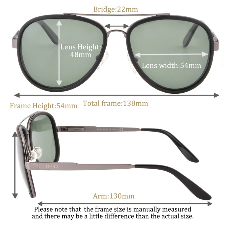 SHINU Myopia men sunglasses polarized prescription driving fishing cycling eyewear night vision outdoor nearsight 502