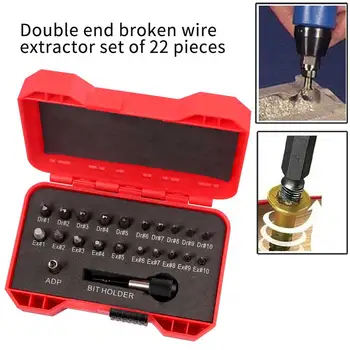 

22pcs/set Spiral Removal Tool Double Head Universal Easy Out Carbon Steel Stripped Manual Screw Extractor Broken Bolt Drill Bit