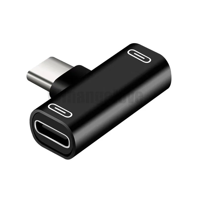 50 шт./лот 2 в 1 Dual type C для USB-C наушников аудио зарядное устройство адаптер сплиттер конвертер