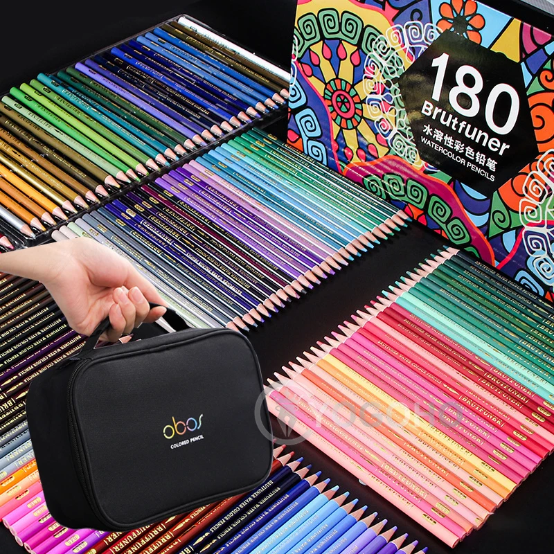 Professional Oil/Water Color Pencil Set With Bag 48/72/120/150/180 coloured pencils kids Art Supplies Pencils