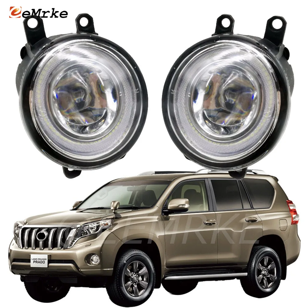 Led Cutline Lens Fog Lights Lamp Angel Eye Drl For Toyota Land Cruiser