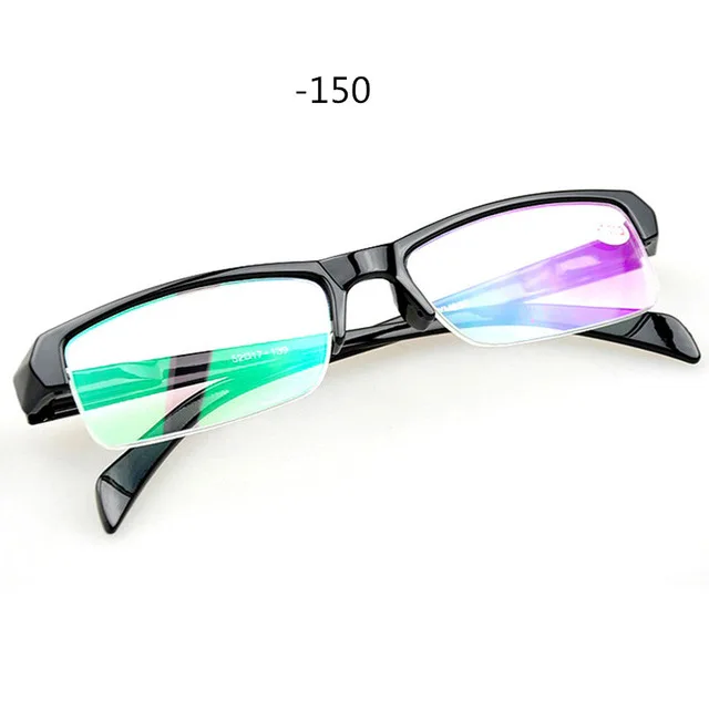 Oulylan очки для близорукости для женщин и мужчин, высокое качество, полуоправа, очки по рецепту, черная оправа, диоптрия-1,0-1,5-2,0-2,5-4,0 - Цвет оправы: -150