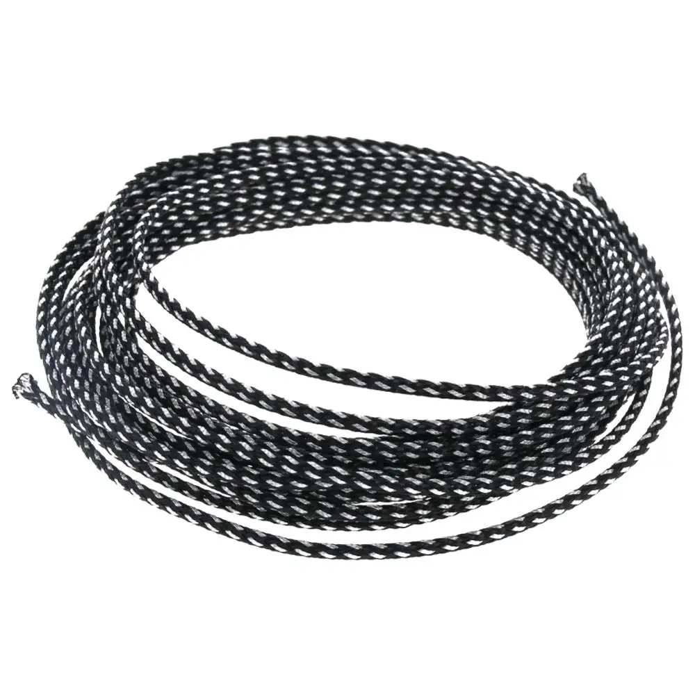 2 мм/3 мм ширина 0,5~ 10 м длинный Плетеный защитный рукав устойчивый к коррозии ПЭТ Плетеный кабель изоляция рукав для защиты провода - Цвет: Black Silver 3mm x5m