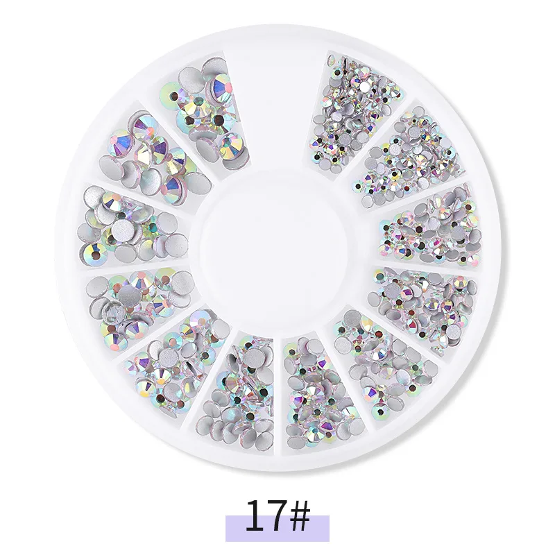 Смешанный цветной декоративный камень для ногтей Стразы с покрытием "Северное сияние" бусины разной формы маникюрные украшения для ногтей Кристаллы в колесах 3D аксессуары для ногтей - Цвет: F609-17