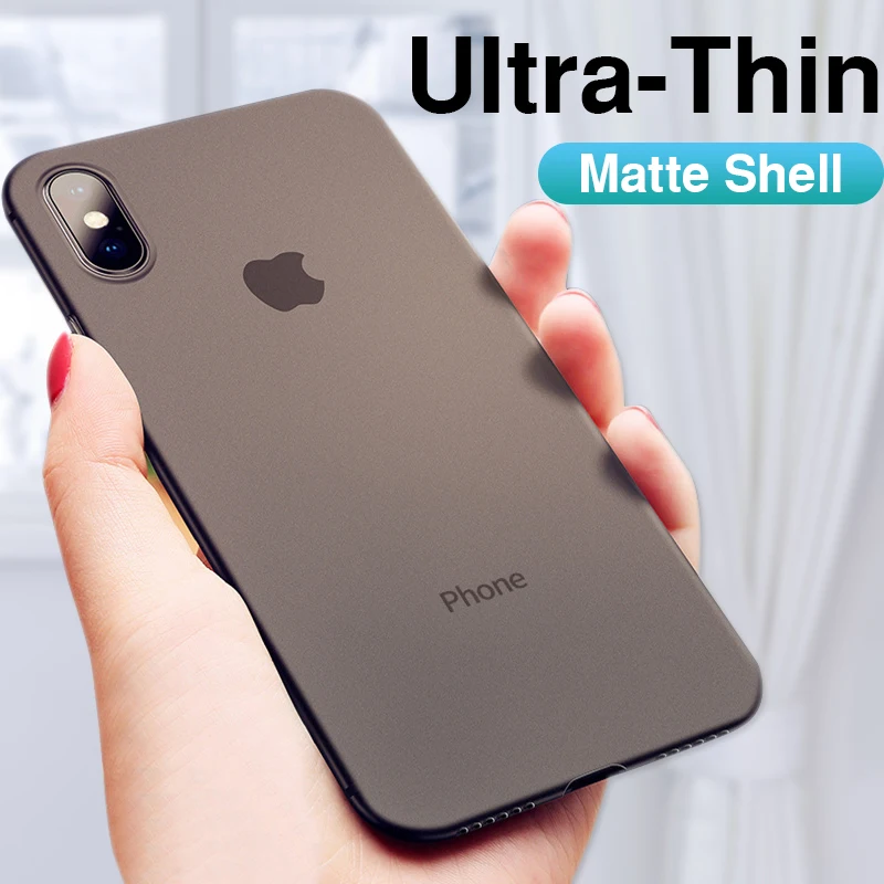 

0.26mm Ultra Thin Original PP Case On The For iphone X XR XS Max Full Cover For iphone 6 6s 7 8 PLus Matte Shockproof Slim Case
