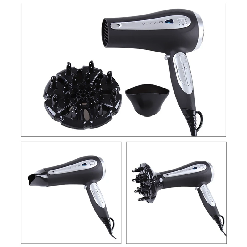 DW-728I Hair Dryer Multi-Speed Temperature Regulation 2200W High Power Negative Ion Home Hair Salon Quick-Drying Blow Dryer EU P