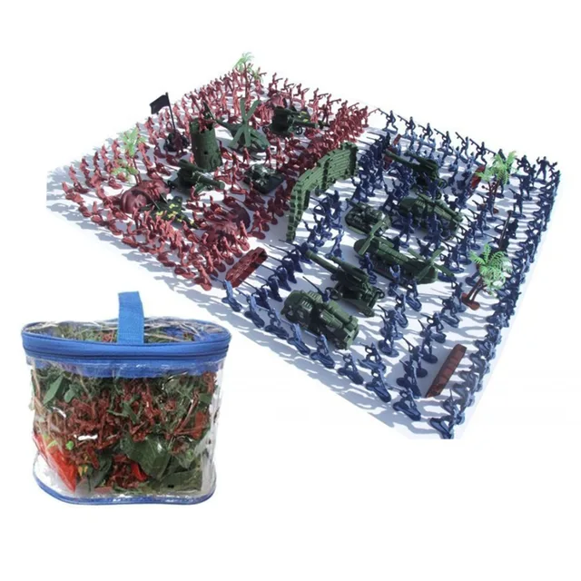 New Arrive 270 Pcs Plastic Soldier Beach Scene Model 5cm World War II Soldier Military Toy Set for Children Christmas Gift 1