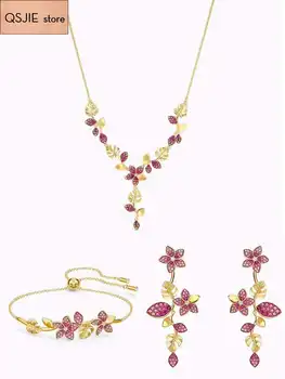 

QSJIE High quality SWA new style. Tropical flower leaf style necklace