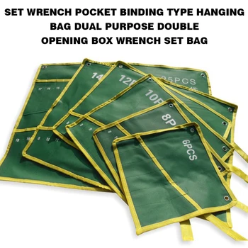 

6/8/10/12/14/25 Pockets Double Opening Offset Ring Spanner Kit Case Tool Bag Spanner Wrench Roll Up Storage Organizer Bag Pouch